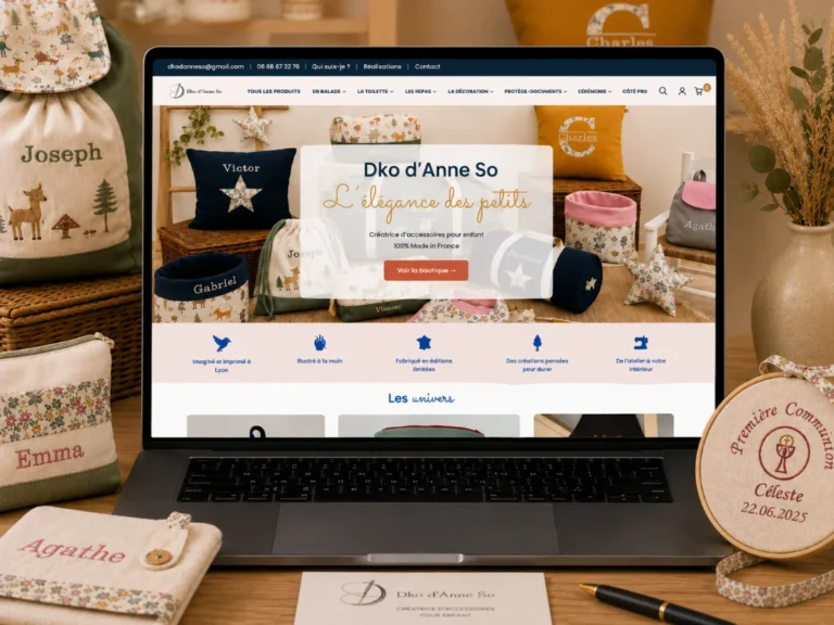 Site e-commerce créé pour DKO Anne-So