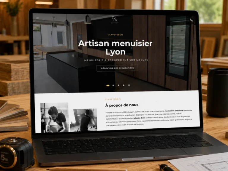 Site vitrine créé pour Clavey2Bois, menuiserie