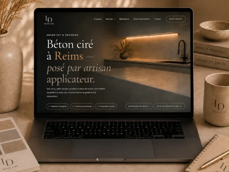 Site vitrine créé pour ID Béton Ciré, artisan du béton ciré